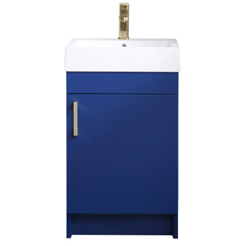 Mainstays Farmhouse 17.75 Inch Navy Single Sink Bathroom Vanity with Top, Assembly Required